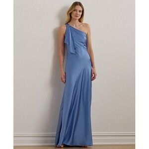 NWT | Ralph Lauren Elegant Sky Blue Satin Formal Evening Gown‎